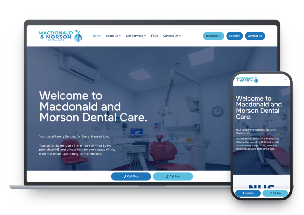 The Macdonald & Morson website on a laptop and a phone