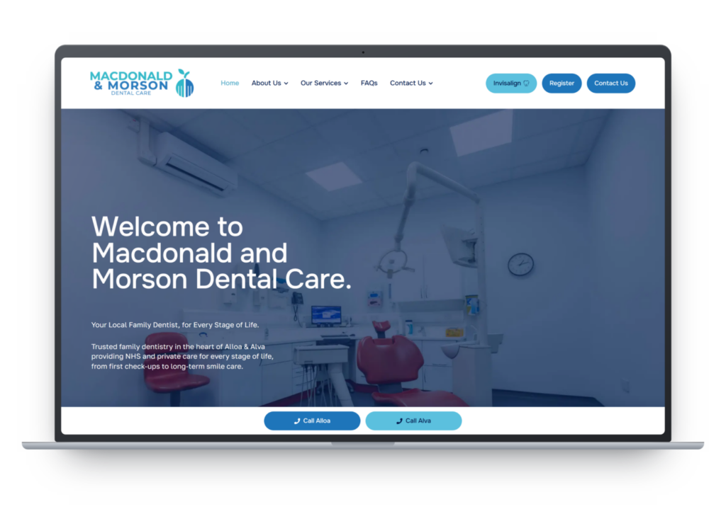 The Macdonald & Morson website on a laptop