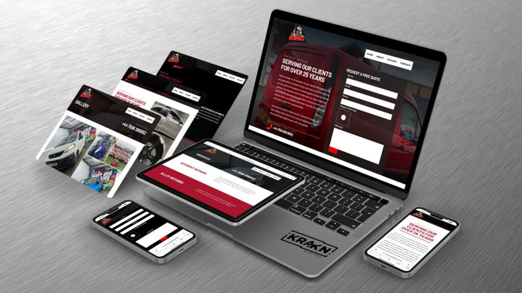 The Scuff & Ding King website mocked up on a laptop